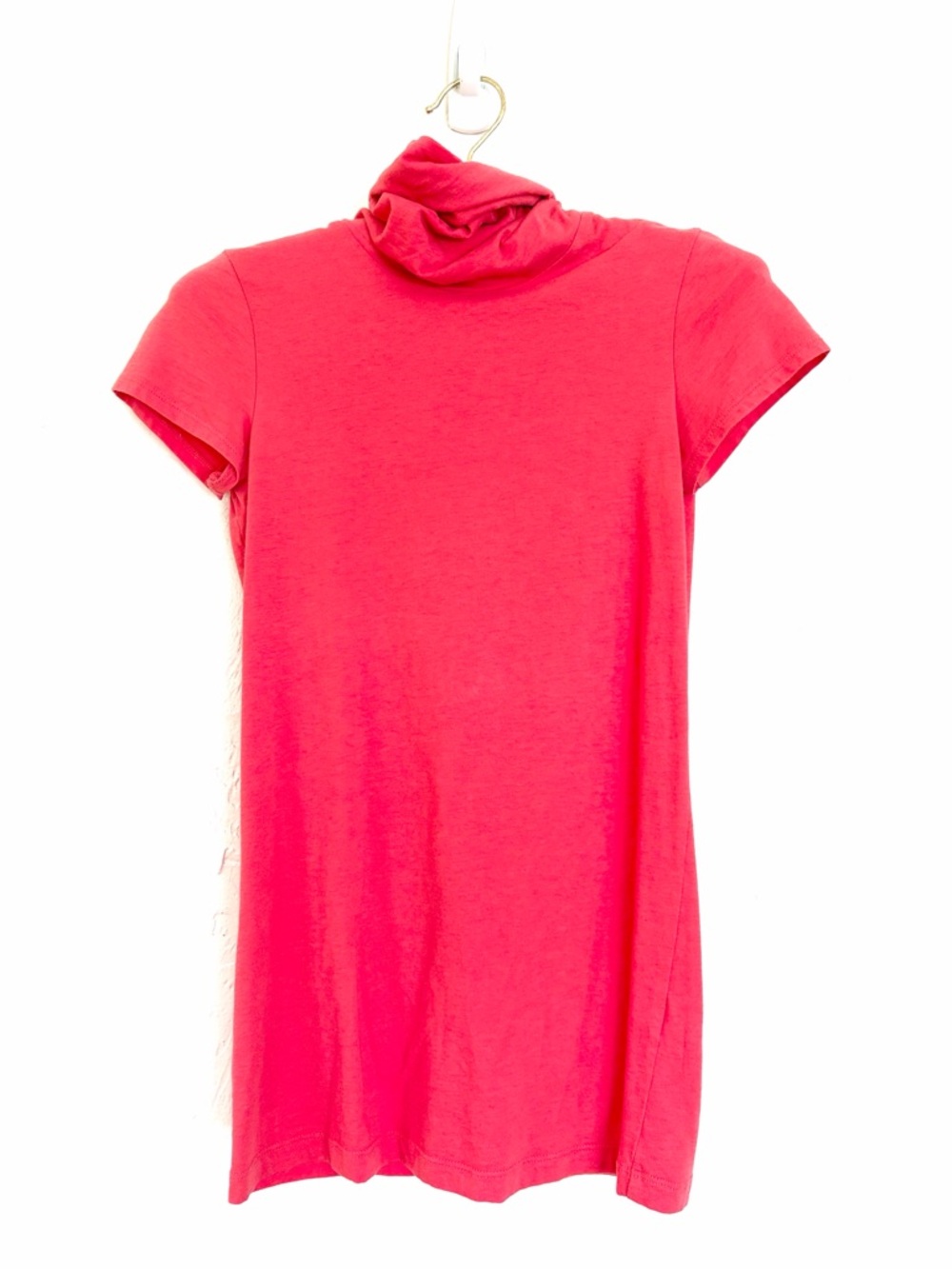 Theory Jersey Knit Short Sleeve Turtleneck T Shirt Top